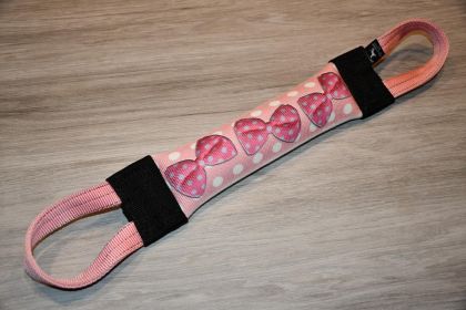 Pink Polka Dot and Bows Squeaker Fire Hose Tug
