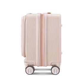 18" Carry On Luggage with Front Open Door &Laptop Interlayer, Hard Shell Suitcase Built-In TSA Luggage Lock
