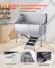 62 Inch Dog Grooming Bath Tub Stainless Steel w Ramp Water Filter