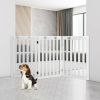 36 Inch Folding Wooden Freestanding Pet Gate Dog Gate with 360Â° Flexible Hinge